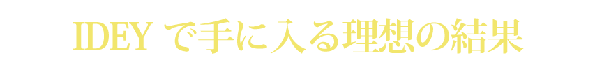 IDEYで手に入る理想の結果